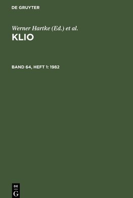 Klio, Band 64, Heft 1, Klio (1982)