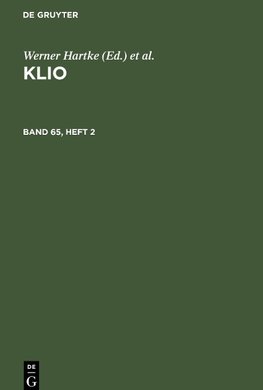 Klio, Band 65, Heft 2, Klio Band 65, Heft 2