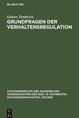 Grundfragen der Verhaltensregulation