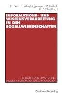 Informations- und Wissensverarbeitung in den Sozialwissenschaften