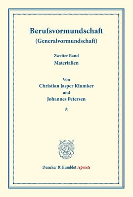 Berufsvormundschaft (Generalvormundschaft).