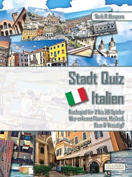 Stadt Quiz Italien | Buchspiel für 2 bis 20 Spieler | Wer erkennt Florenz, Mailand, Rom & Venedig?