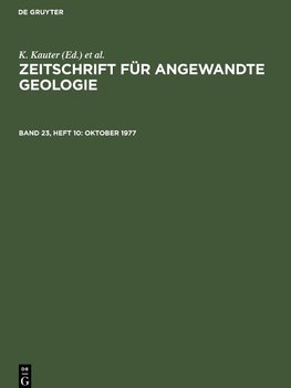 Zeitschrift für Angewandte Geologie, Band 23, Heft 10, Oktober