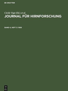 Journal für Hirnforschung, Band 4, Heft 3, Journal für Hirnforschung (1958)