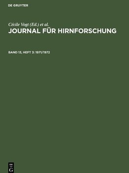 Journal für Hirnforschung, Band 13, Heft 3, Journal für Hirnforschung (1971/1972)