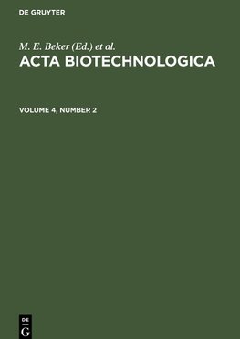 Acta Biotechnologica, Acta Biotechnologica