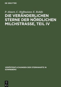 Die veränderlichen Sterne der nördlichen Milchstraße, Teil IV