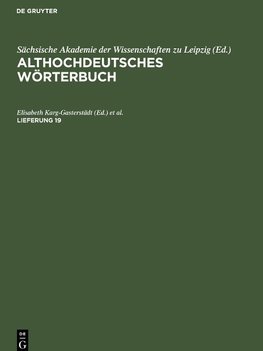 Althochdeutsches Wörterbuch, Lieferung 19, Althochdeutsches Wörterbuch Lieferung 19