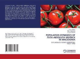 POPULATION DYNAMICS OF TUTA ABSOLUTA MEYRICK IN MACEDONIA