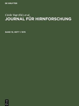 Journal für Hirnforschung, Band 19, Heft 1, Journal für Hirnforschung (1978)