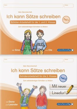 Ich kann Sätze schreiben Teil 1 und 2 im Set - Schülerarbeitshefte für die 1. und 2. Klasse