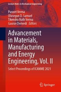 Advancement in Materials, Manufacturing and Energy Engineering, Vol. II