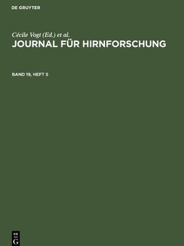 Journal für Hirnforschung, Band 19, Heft 5, Journal für Hirnforschung Band 19, Heft 5