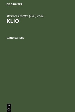 Klio, Band 67, Klio (1985)