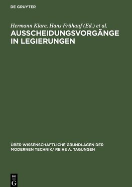 Ausscheidungsvorgänge in Legierungen