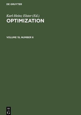 Optimization, Volume 19, Number 6, Optimization Volume 19, Number 6