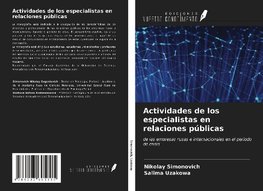 Actividades de los especialistas en relaciones públicas