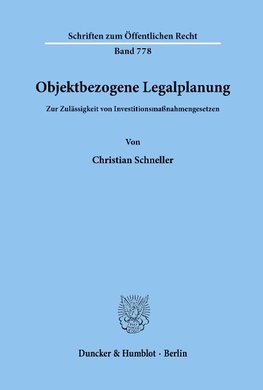 Objektbezogene Legalplanung.