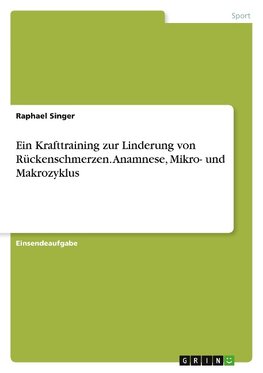 Ein Krafttraining zur Linderung von Rückenschmerzen. Anamnese, Mikro- und Makrozyklus