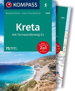 KOMPASS Wanderführer 5970 Kreta mit Weitwanderweg E4, 75 Touren