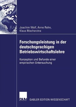 Forschungsleistung in der deutschsprachigen Betriebswirtschaftslehre