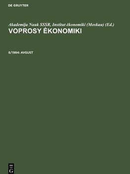 Voprosy e¿konomiki, 8/1984, Avgust