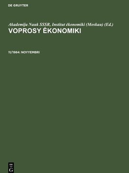 Voprosy e¿konomiki, 11/1984, Noyyembri