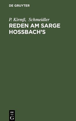 Reden am Sarge Hoßbach¿s