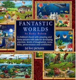 Fantasy worlds. Funny pictures with tasks for development.