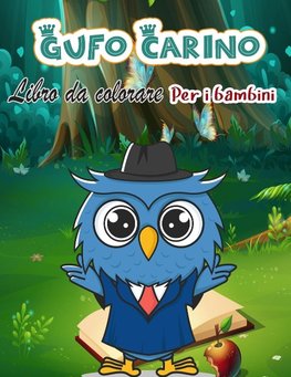 Libro da colorare gufo carino per bambini