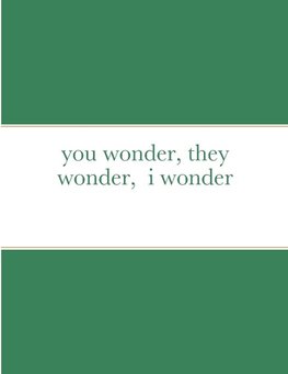 you wonder, they wonder,  i wonder