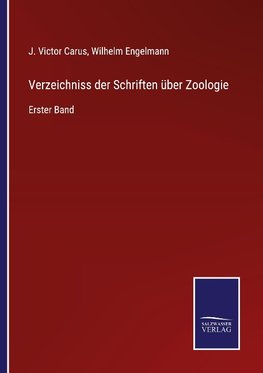 Verzeichniss der Schriften über Zoologie