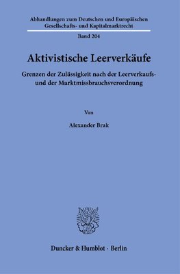 Aktivistische Leerverkäufe.