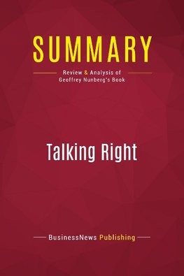 Summary: Talking Right