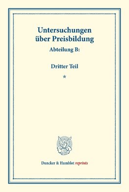 Preisbildung für gewerbliche Erzeugnisse.