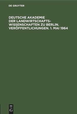 Veröffentlichungen. 1. Mai 1964