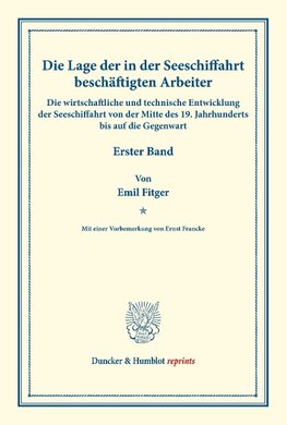 Die wirtschaftliche und technische Entwicklung der Seeschiffahrt von der Mitte des 19. Jahrhunderts bis auf die Gegenwart.