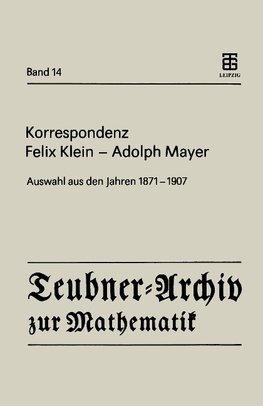 Korrespondenz Felix Klein - Adolph Mayer