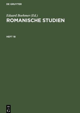 Romanische Studien, Heft 18, Romanische Studien Heft 18