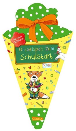 Schlau für die Schule: Rätselspaß zum Schulstart mit Stickern (Schultüte 2023 grün/gelb)