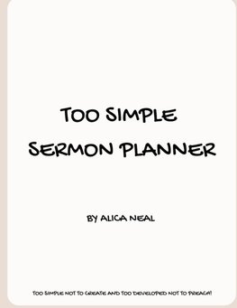 Too Simple Sermon Planner