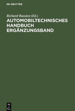 Automobiltechnisches Handbuch Ergänzungsband