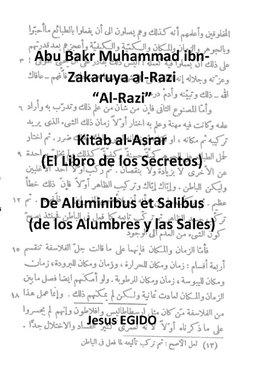 Kitab al-Asrar (El Libro de los Secretos),  De Aluminibus et Salibus (de los Alumbres y las Sales)