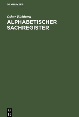 Alphabetischer Sachregister