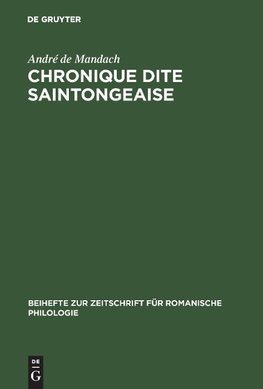 Chronique dite Saintongeaise