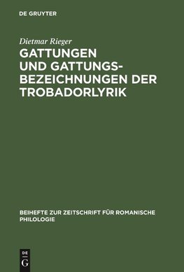 Gattungen und Gattungsbezeichnungen der Trobadorlyrik