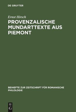 Provenzalische Mundarttexte aus Piemont