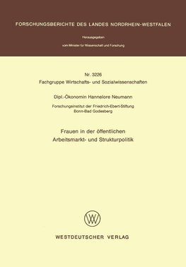 Frauen in der öffentlichen Arbeitsmarkt- und Strukturpolitik