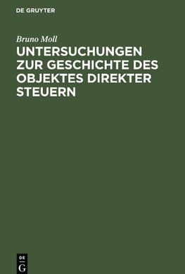 Untersuchungen zur Geschichte des Objektes direkter Steuern