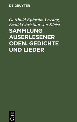 Sammlung auserlesener Oden, Gedichte und Lieder